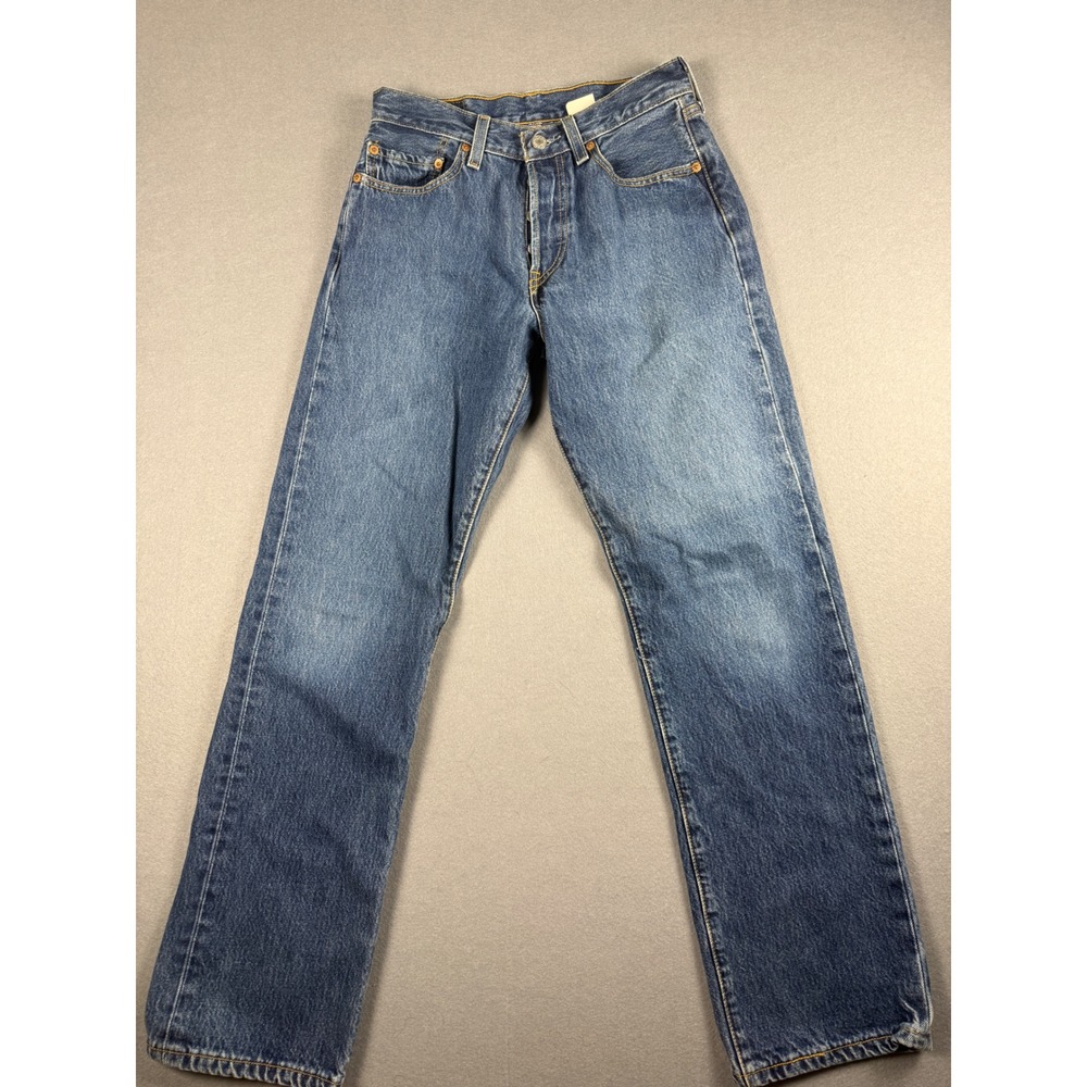 Vintage Levis 501 Jeans Womens 28x31 Medium Wash Straight Leg Button Fly